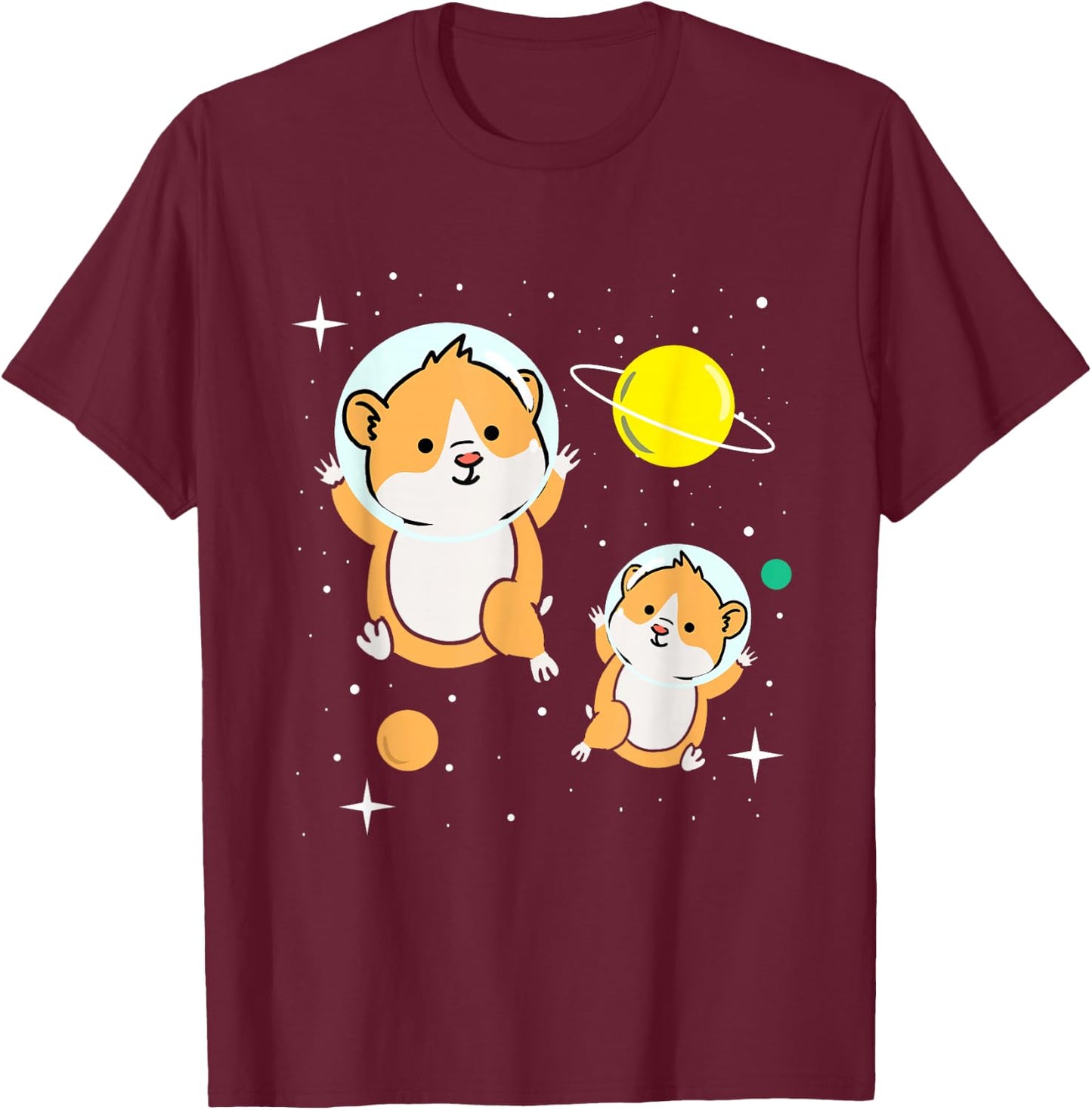 Hamster In Space Hamster Lover Gift T-Shirt - T-Shirt | Maroon
