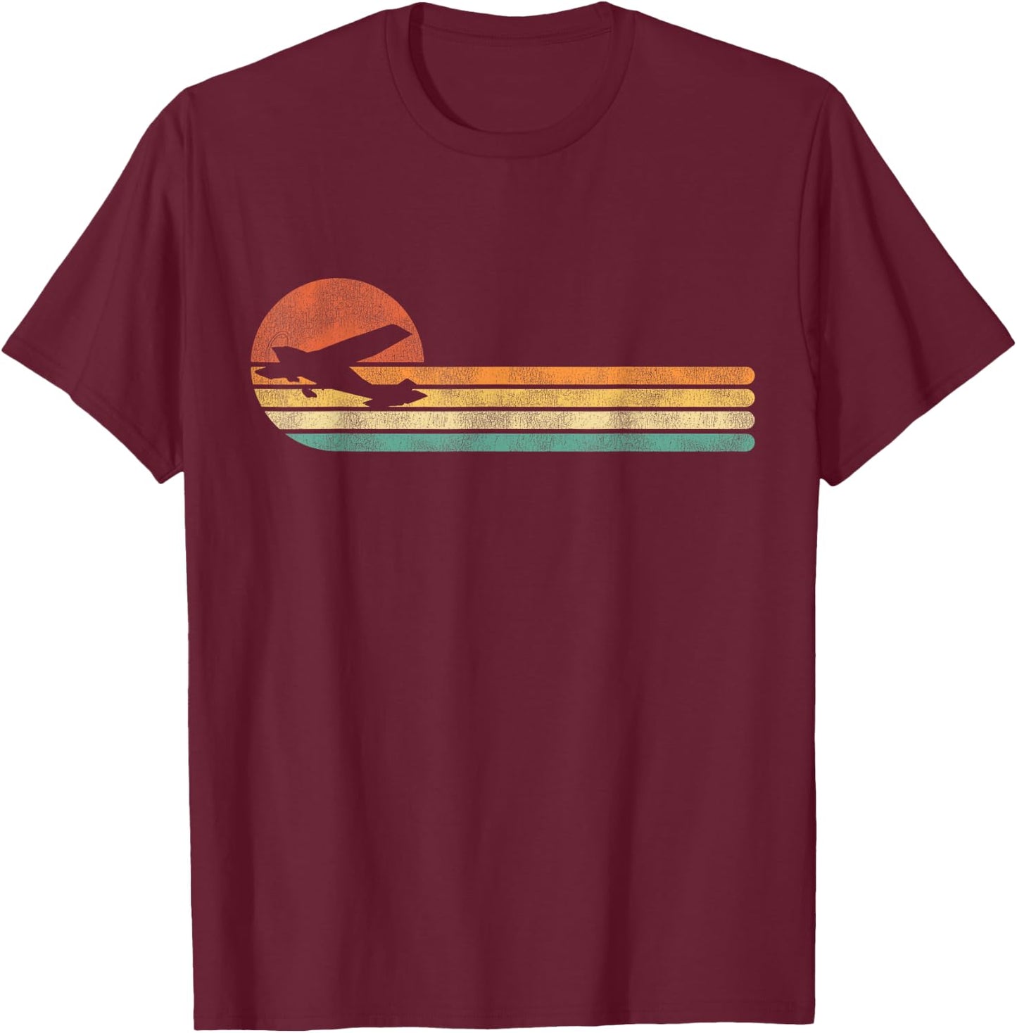 Airplane Pilot Vintage T-Shirt - T-Shirt | Maroon
