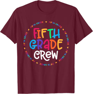 Fifth Grade Crew 5th Grade Back To School Teacher T-Shirt - T-Shirt | Maroon