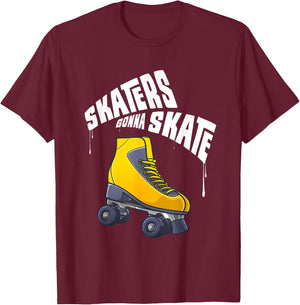 Funny Roller Skating Art Men Women Boys Girls Roller Skater T-Shirt - T-Shirt | Maroon