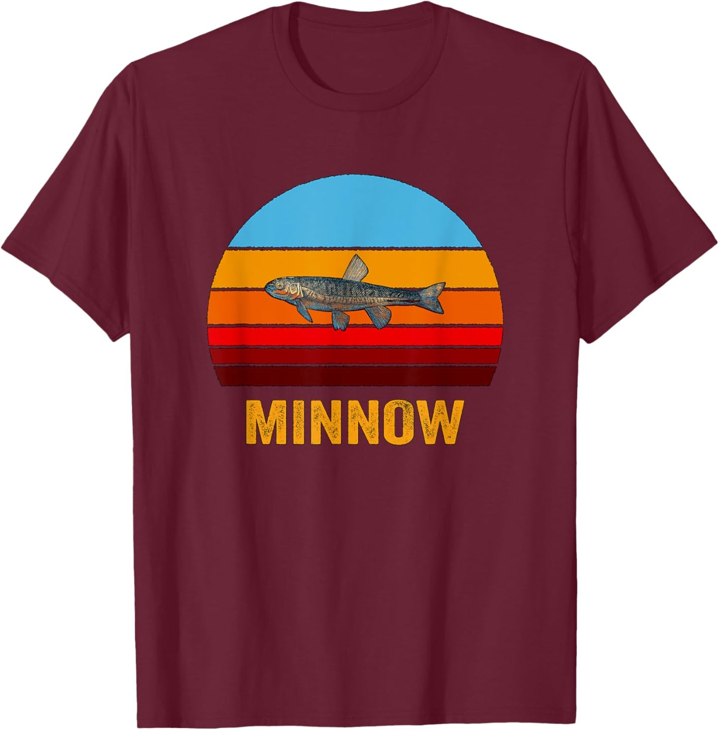 Retro Vintage Style Sunset Minnow T-Shirt - T-Shirt | Maroon