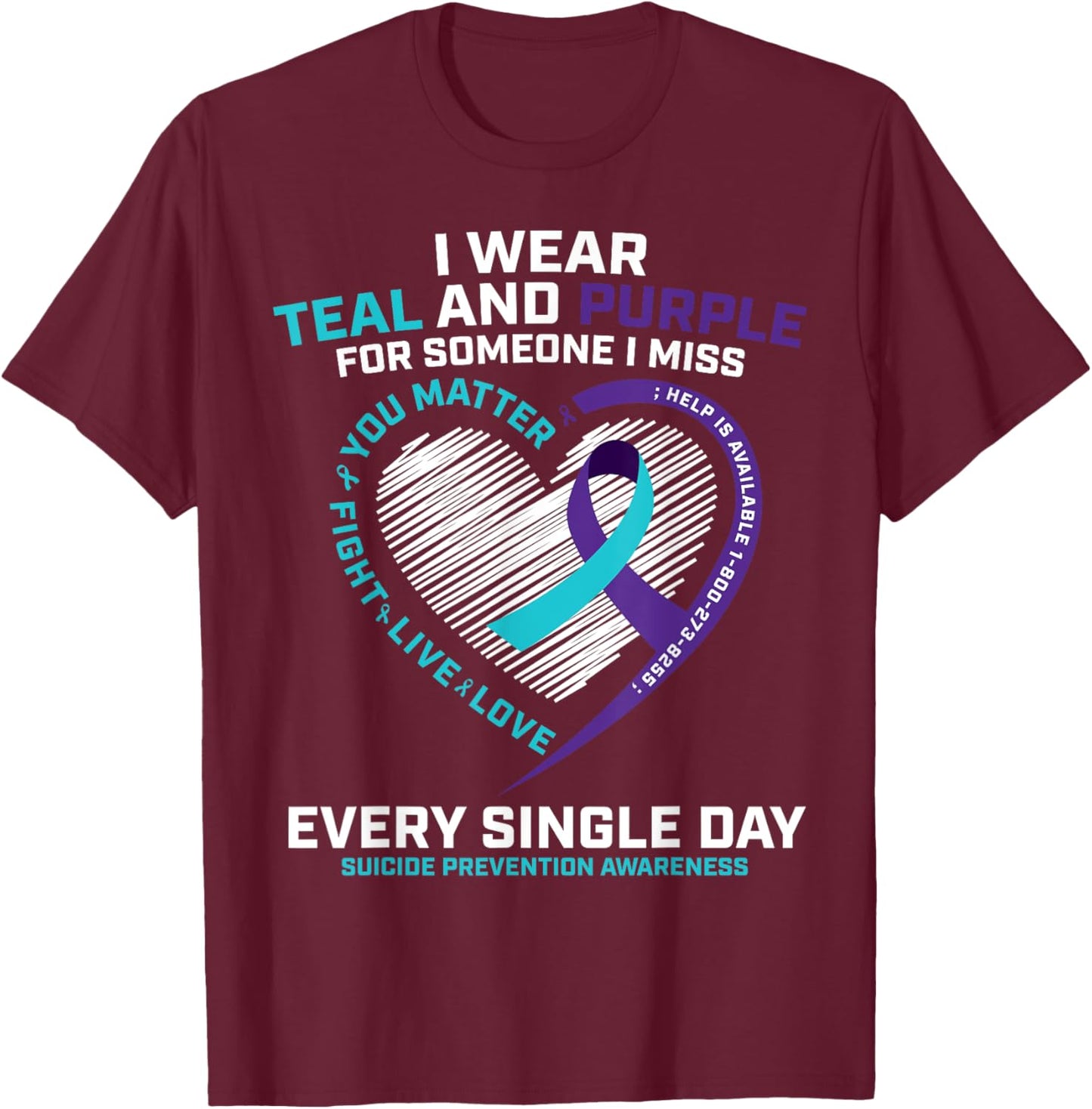In Loving Memory Shirts Suicide Prevention Awareness T-Shirt - T-Shirt | Maroon