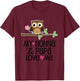 Kids My Nonna and Papa Love Me Grandchild Owl T-Shirt - T-Shirt | Maroon
