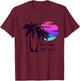 Cancun Mexico Beach Summer Vacation Palm Trees Sunset T-Shirt - T-Shirt | Maroon