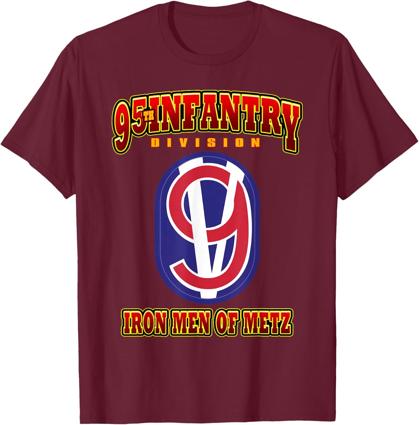 95th Infantry Division Iron Men of Metz T-Shirt - T-Shirt | Maroon