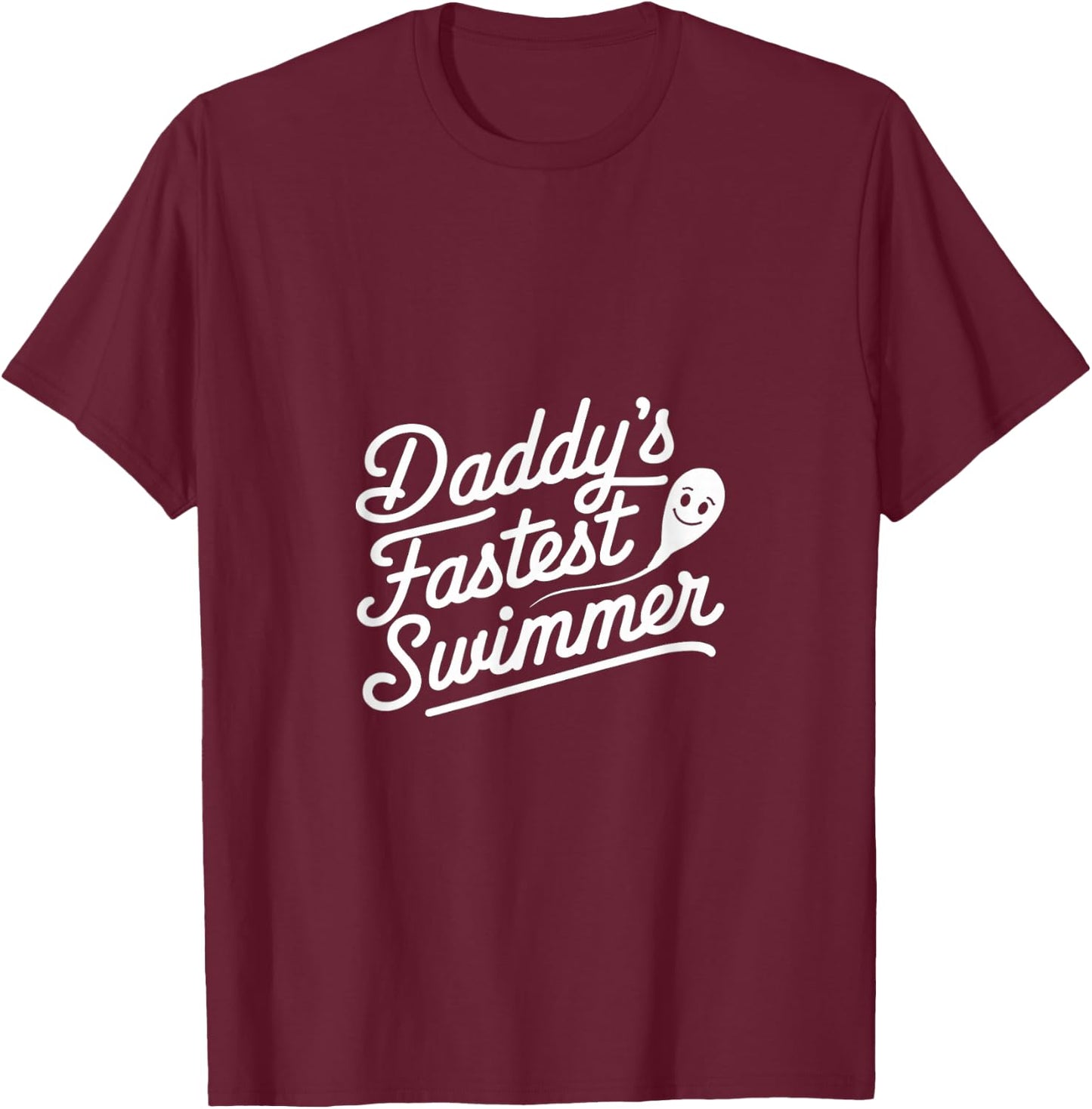 Daddy's Fastest Swimmer Child Toddler Baby T-Shirt - T-Shirt | Maroon