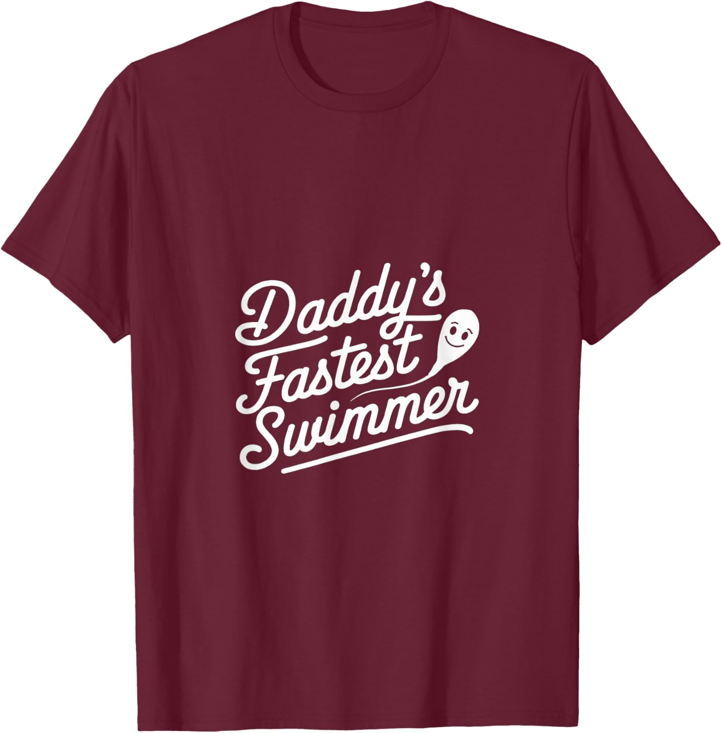 Daddy's Fastest Swimmer Child Toddler Baby T-Shirt - T-Shirt | Maroon