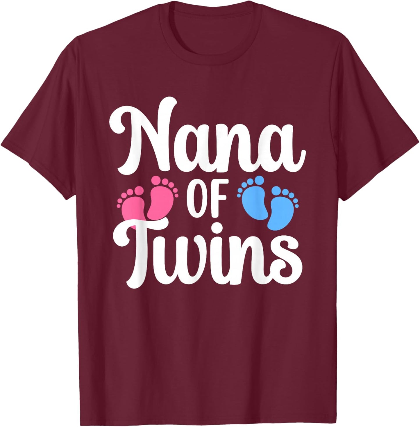 Nana of Twins Proud Twin Nana Grandma T-Shirt - T-Shirt | Maroon