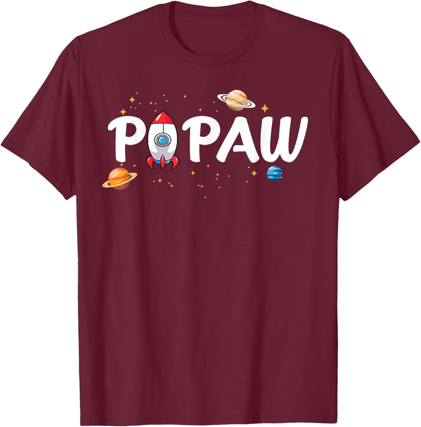 Papaw of The Birthday Boy Astronaut 1st Birthday Family T-Shirt - T-Shirt | Maroon