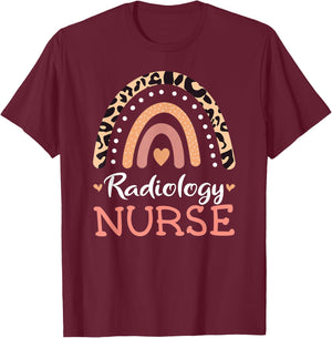 Radiology Nurse RN Leopard Rainbow Appreciation Nursing T-Shirt - T-Shirt | Maroon