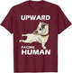 Upward Facing Human - Funny Pug Yoga Aesthetics T-Shirt - T-Shirt | Maroon