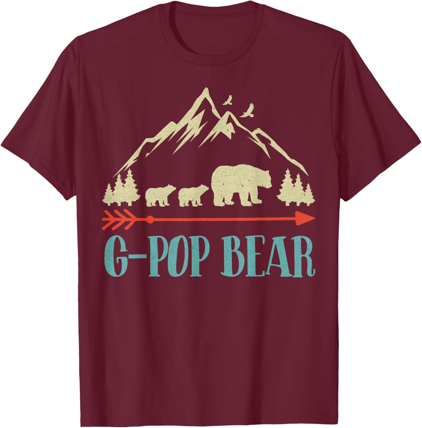 G-Pop Bear-Vintage Father's Day Mother's Day T-Shirt - T-Shirt | Maroon