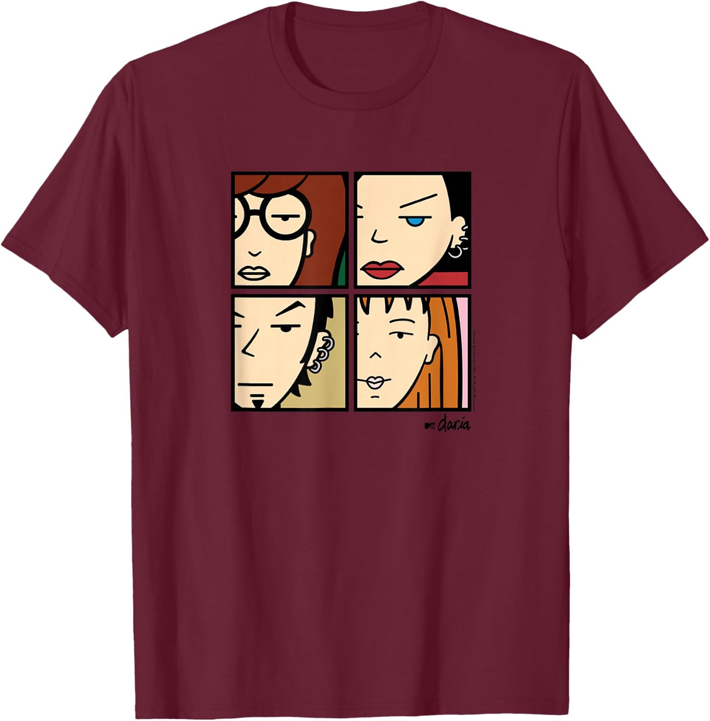 Daria - Character Grid T-Shirt - T-Shirt | Maroon