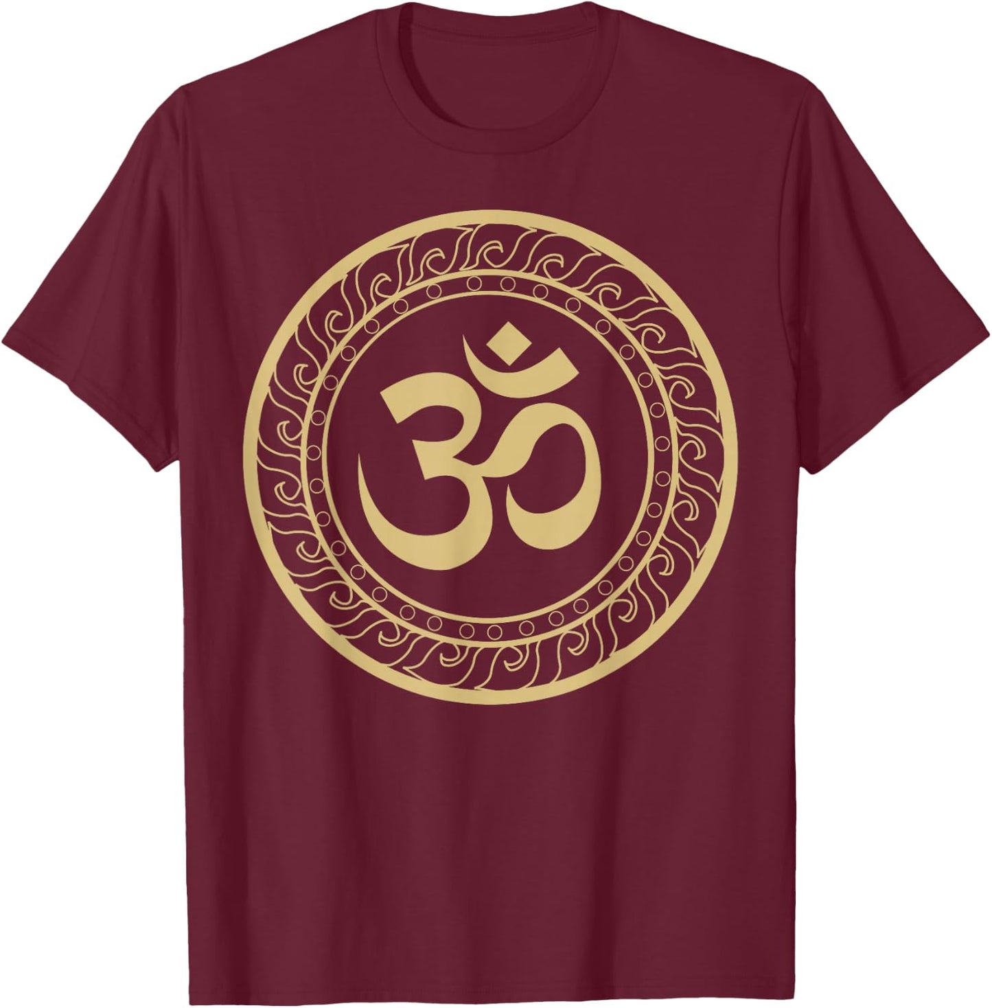 Om Ohm Aum Symbol T Shirt Spiritual Yoga Tea Gift T-Shirt - T-Shirt | Maroon