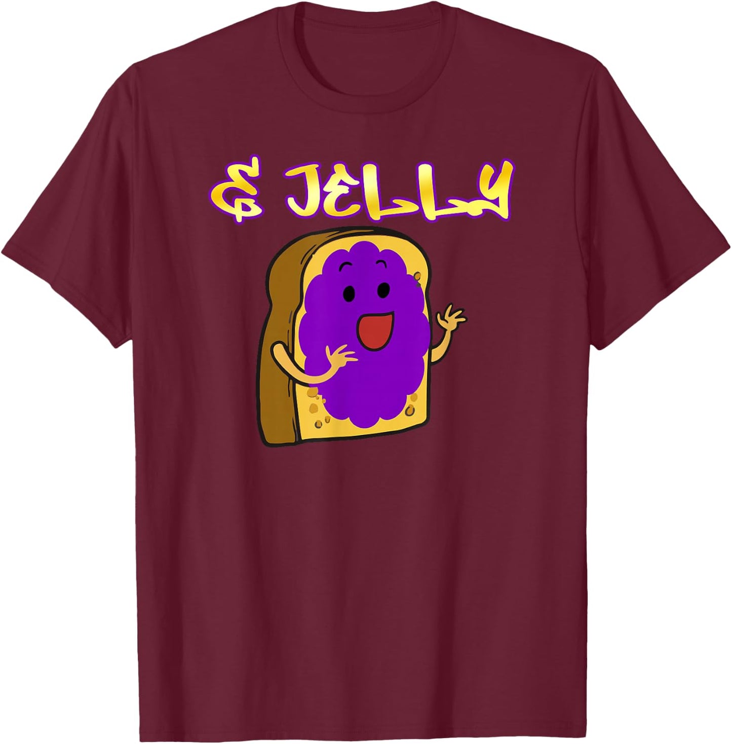 Peanut Butter and Jelly Kawaii Matching PB Grape Jelly T-Shirt - T-Shirt | Maroon