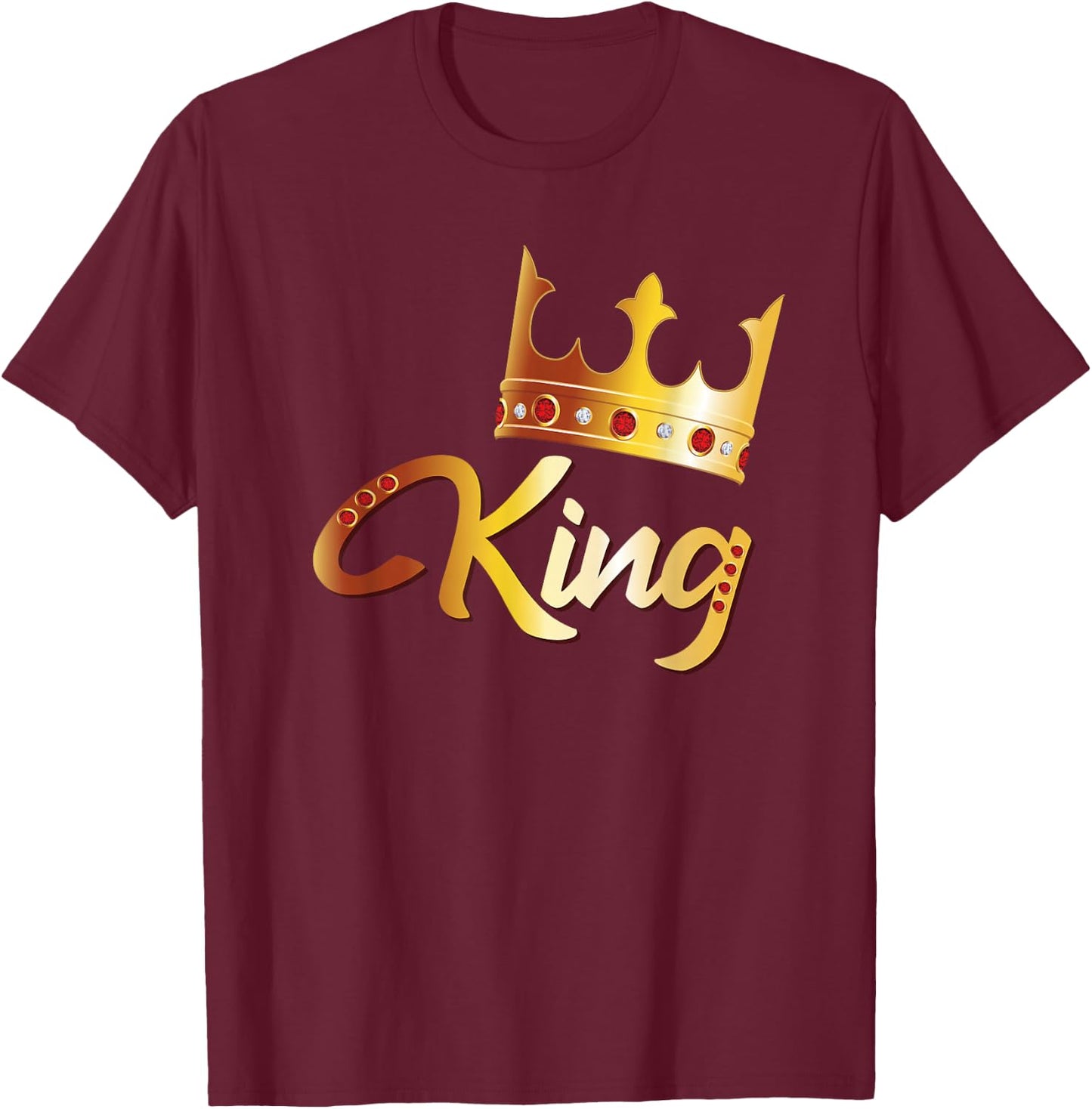 King Shirt Men Couples Matching Royal King T-Shirt - T-Shirt | Maroon