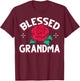 Blessed Grandmother Nana Granny Mothers Day Rose Grandma T-Shirt - T-Shirt | Maroon