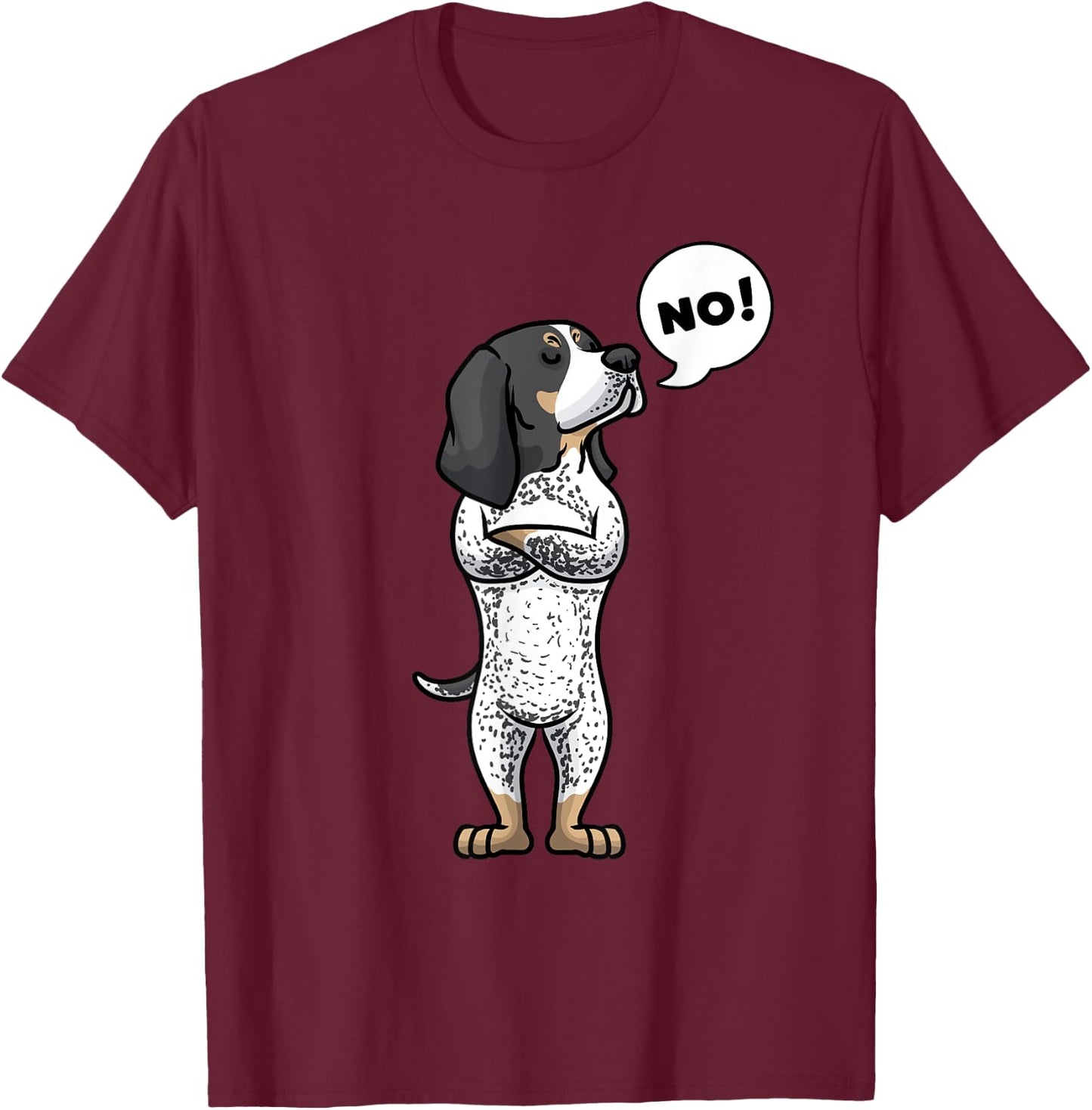 Stubborn Bluetick Coonhound Dog T-Shirt - T-Shirt | Maroon
