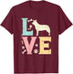 Love Heeler Animal Pet Blue Red Cattle Dog Girls Women Gift T-Shirt - T-Shirt | Maroon