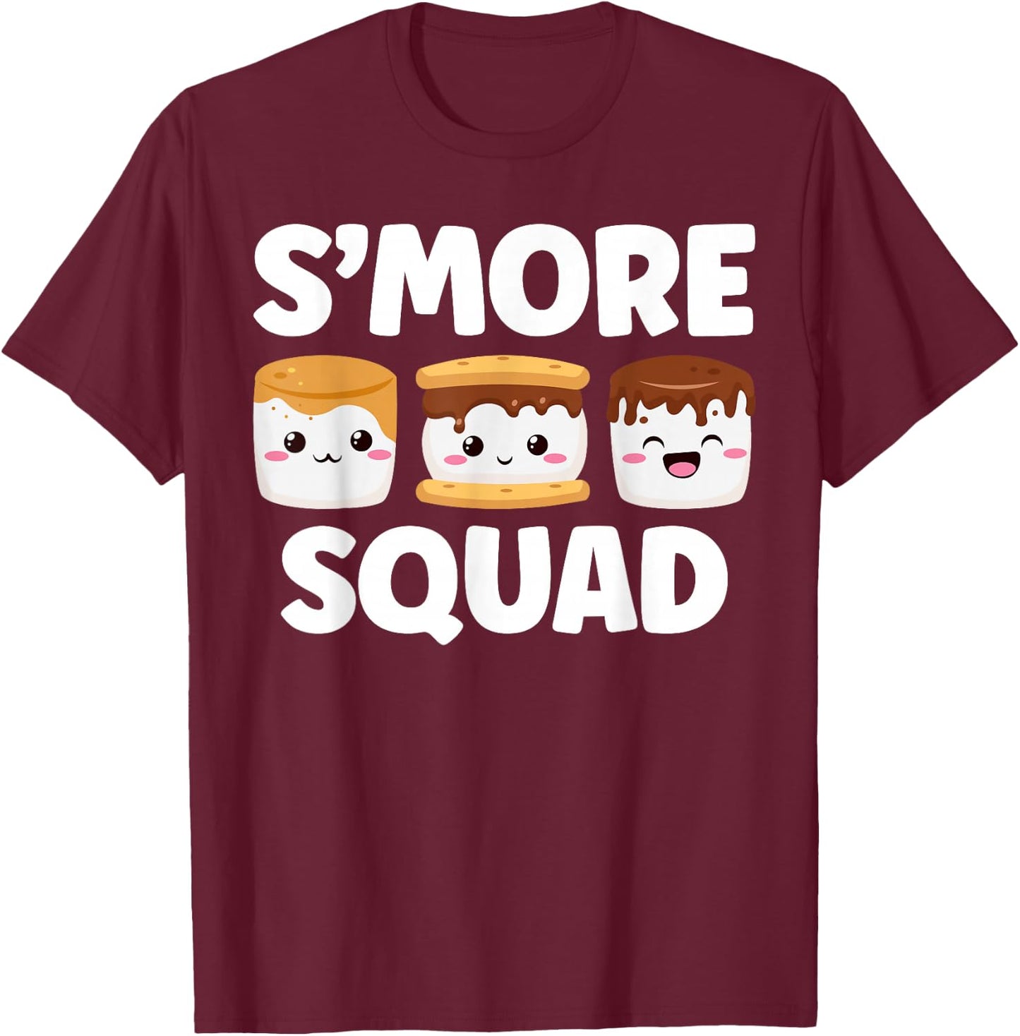 Smore Squad Camping Campfire Chocolate Marshmallow S'mores T-Shirt - T-Shirt | Maroon