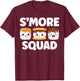 Smore Squad Camping Campfire Chocolate Marshmallow S'mores T-Shirt - T-Shirt | Maroon