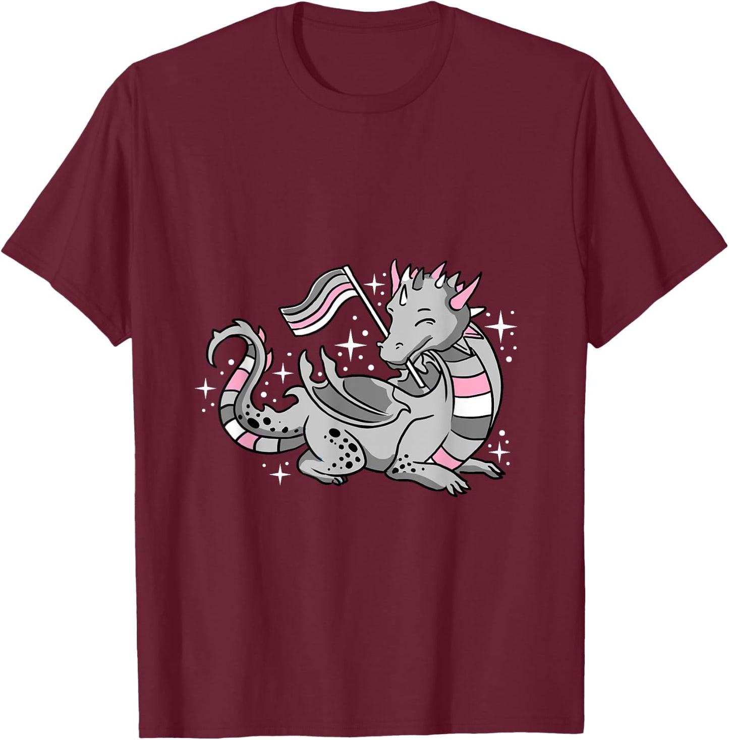 Demigirl Dragon Demigirl Pride T-Shirt - T-Shirt | Maroon