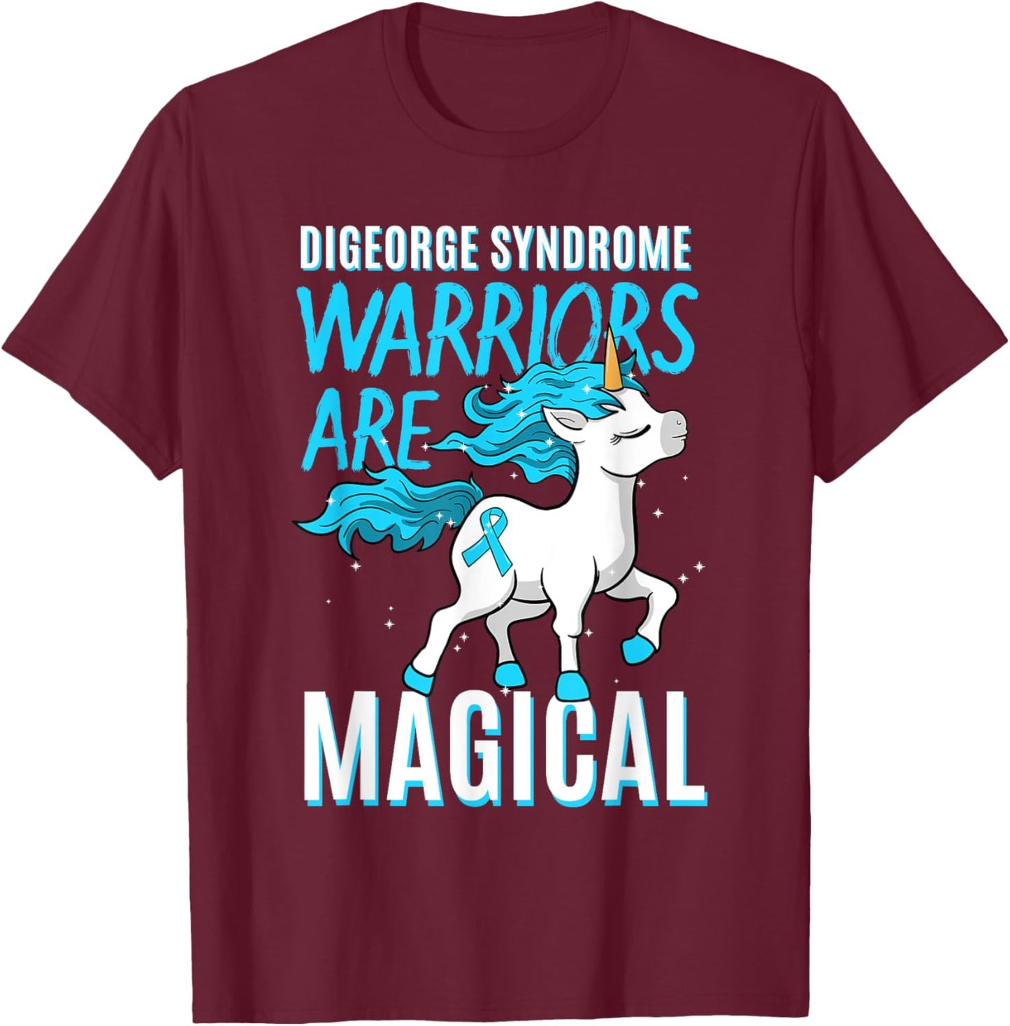 Digeorge Syndrome Awareness 22q11.2 Deletion Unicorn Lover T-Shirt - T-Shirt | Maroon