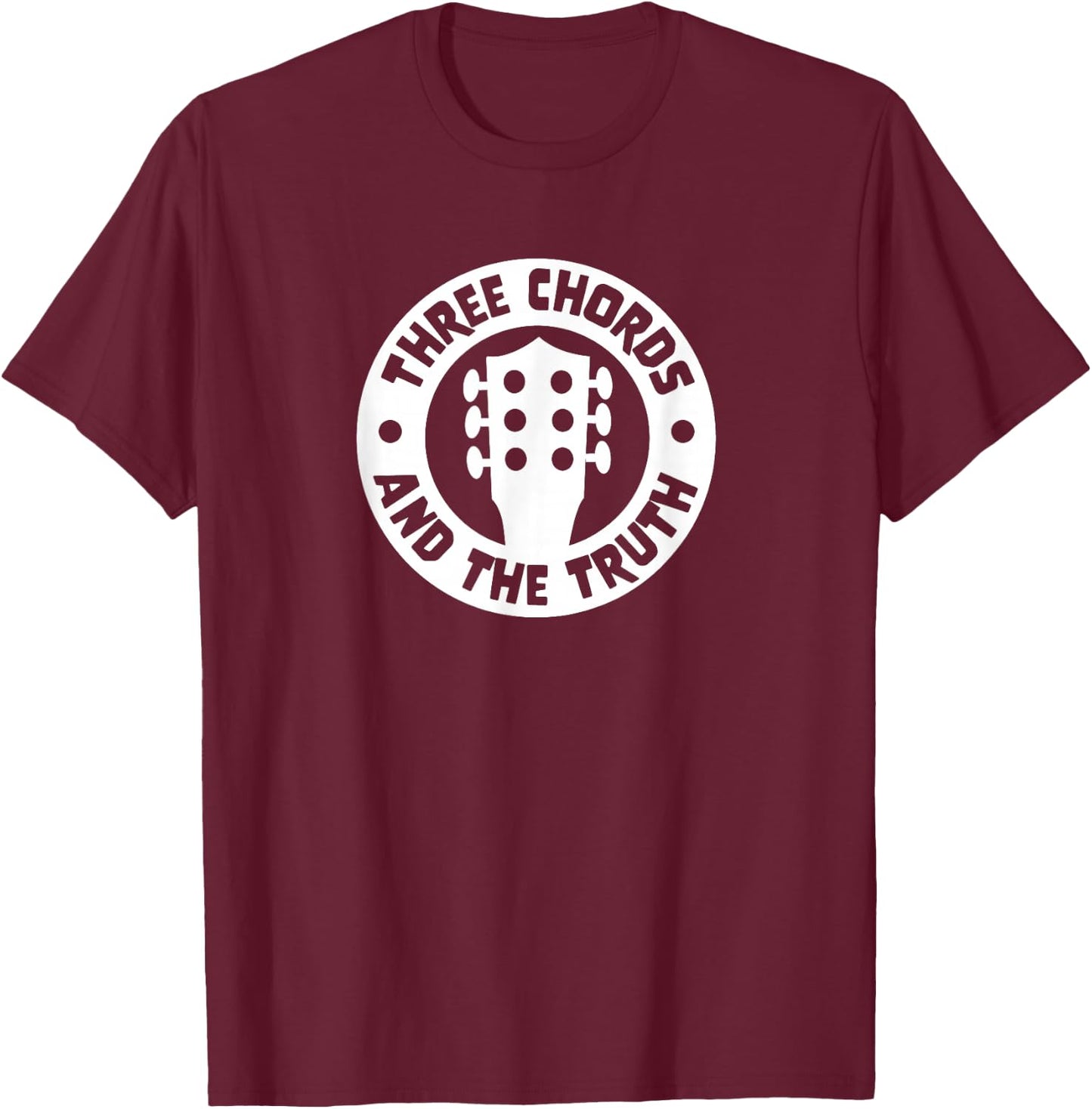 Three Chords & The Truth Country Folk Music Acoustic Guitar T-Shirt - T-Shirt | Maroon