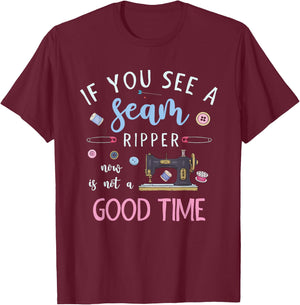 Dressmaker Handmade Running Stitch Sewing Funny Sewing T-Shirt - T-Shirt | Maroon
