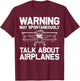 Funny Airplane Novelty Women Plane Aviation Pilot T-Shirt - T-Shirt | Maroon