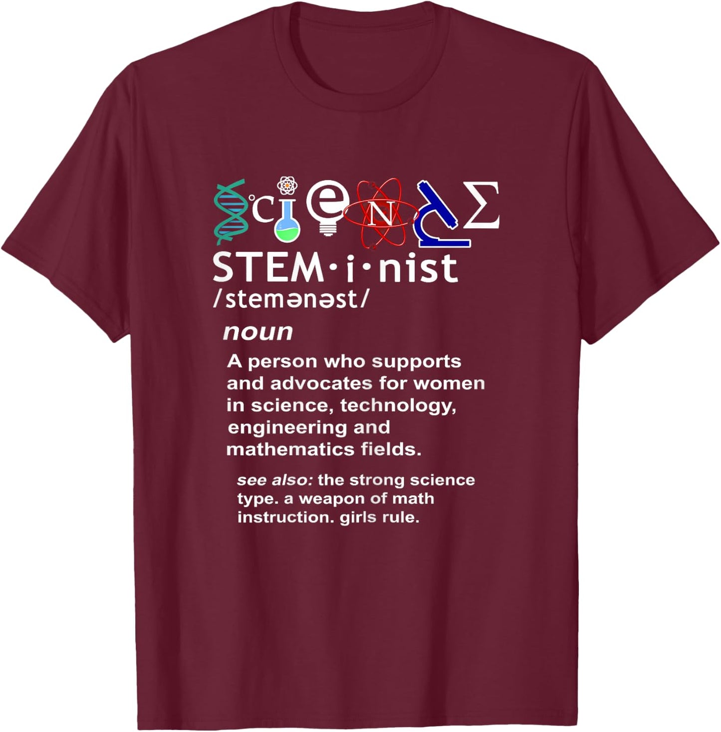 Steminist Free Science March Rally T-Shirt - T-Shirt | Maroon