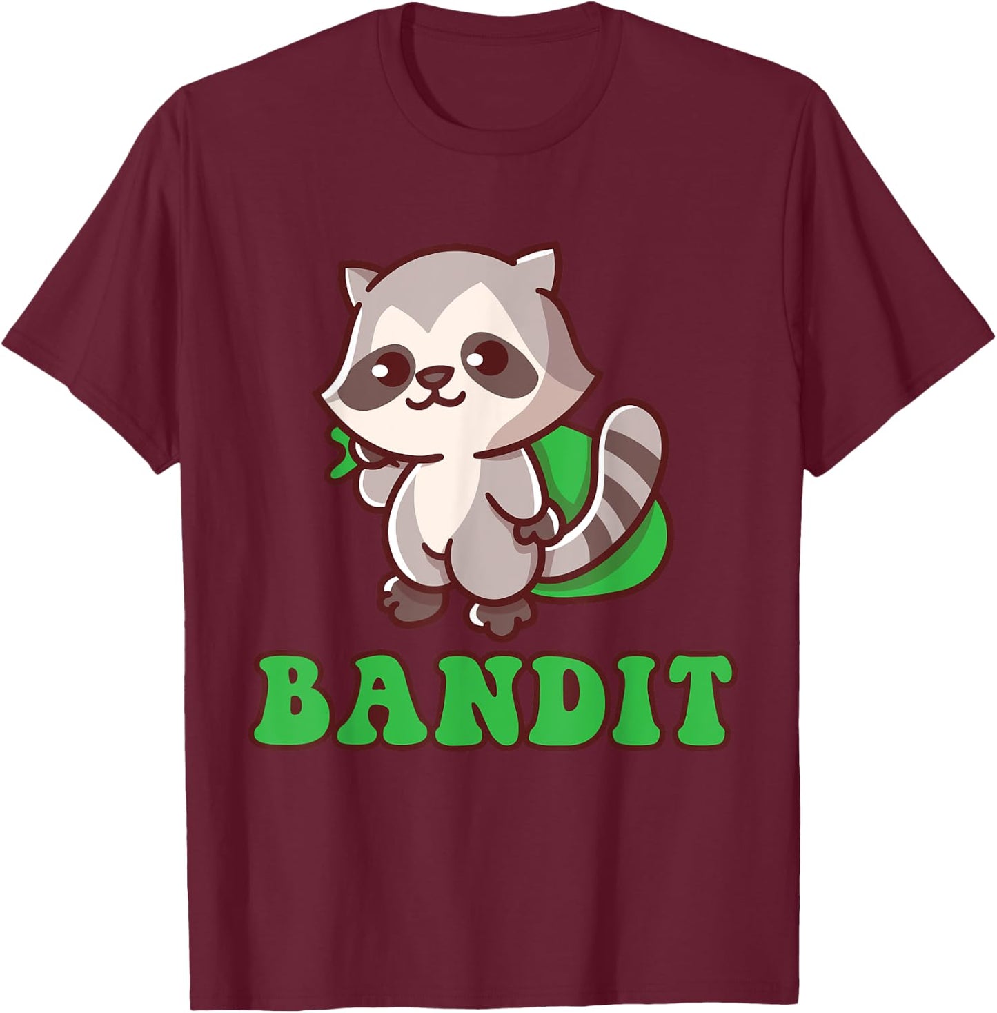Bandit Cute Criminal Rubbish Panda Animal Friend Raccoon T-Shirt - T-Shirt | Maroon