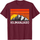 Mount Kilimanjaro Retro Vintage Mountain T-Shirt - T-Shirt | Maroon