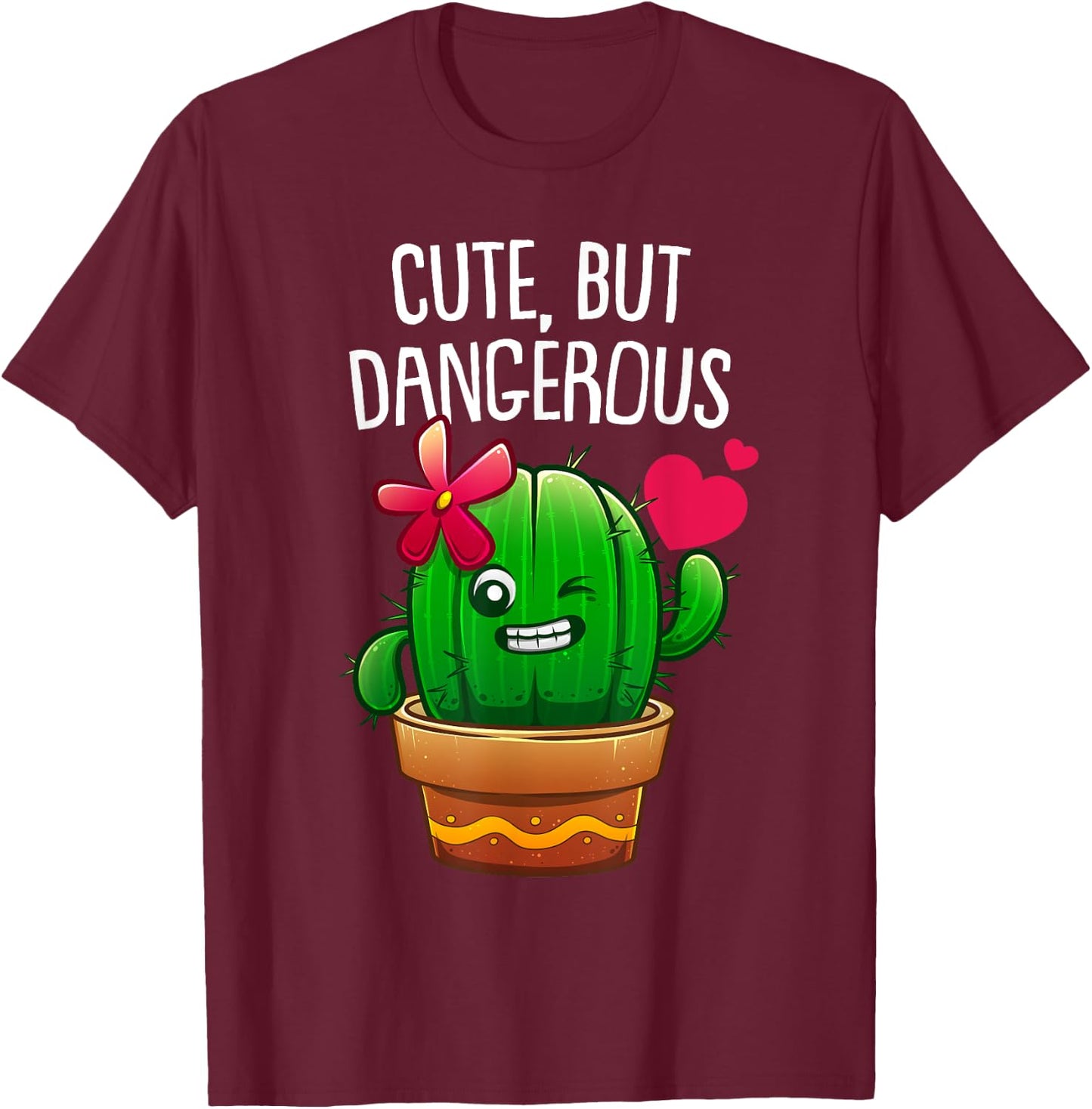 Cute Cactus Gift Girls Plant Lovers Funny Cacti T-Shirt - T-Shirt | Maroon