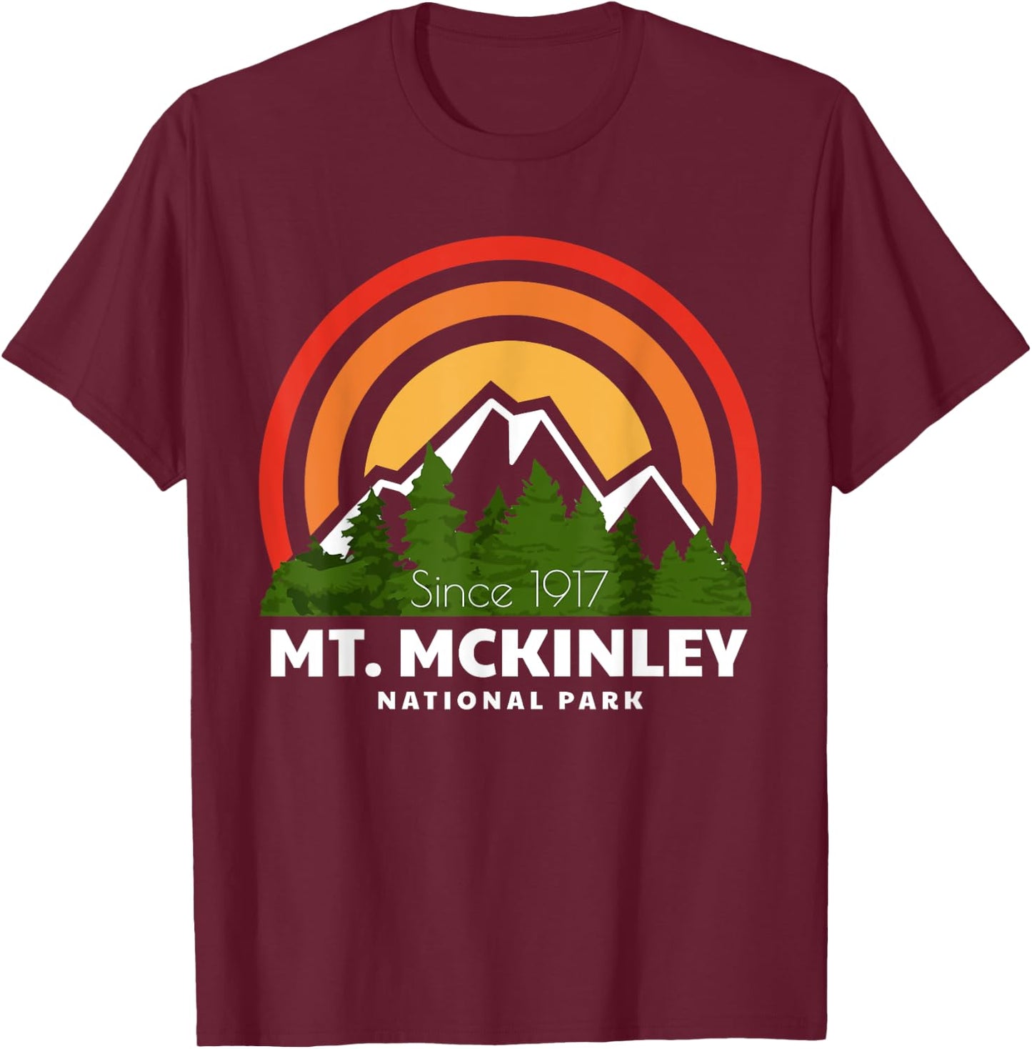 Mount McKinley National Park Apparel T-Shirt - T-Shirt | Maroon
