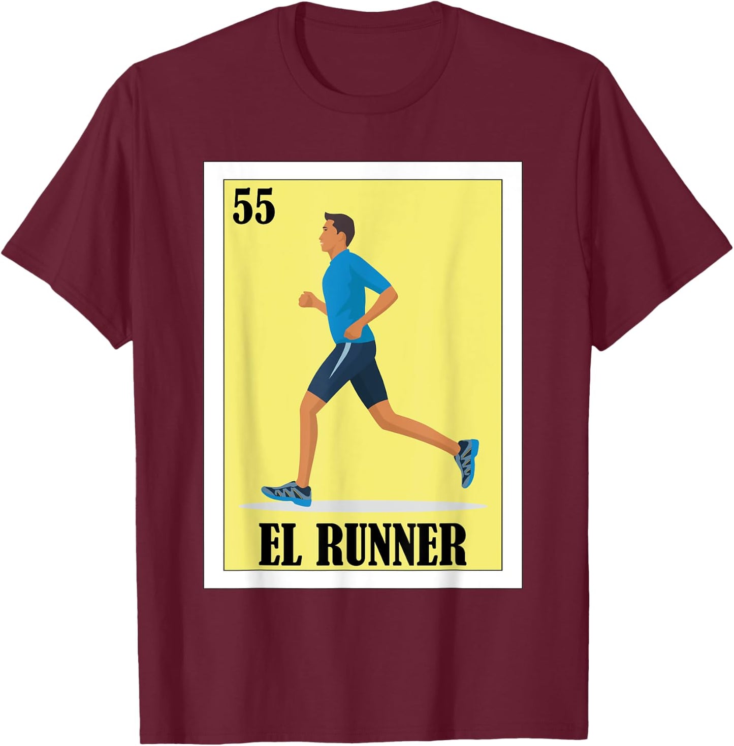 Funny Mexican Design for Runners - El Runner T-Shirt - T-Shirt | Maroon