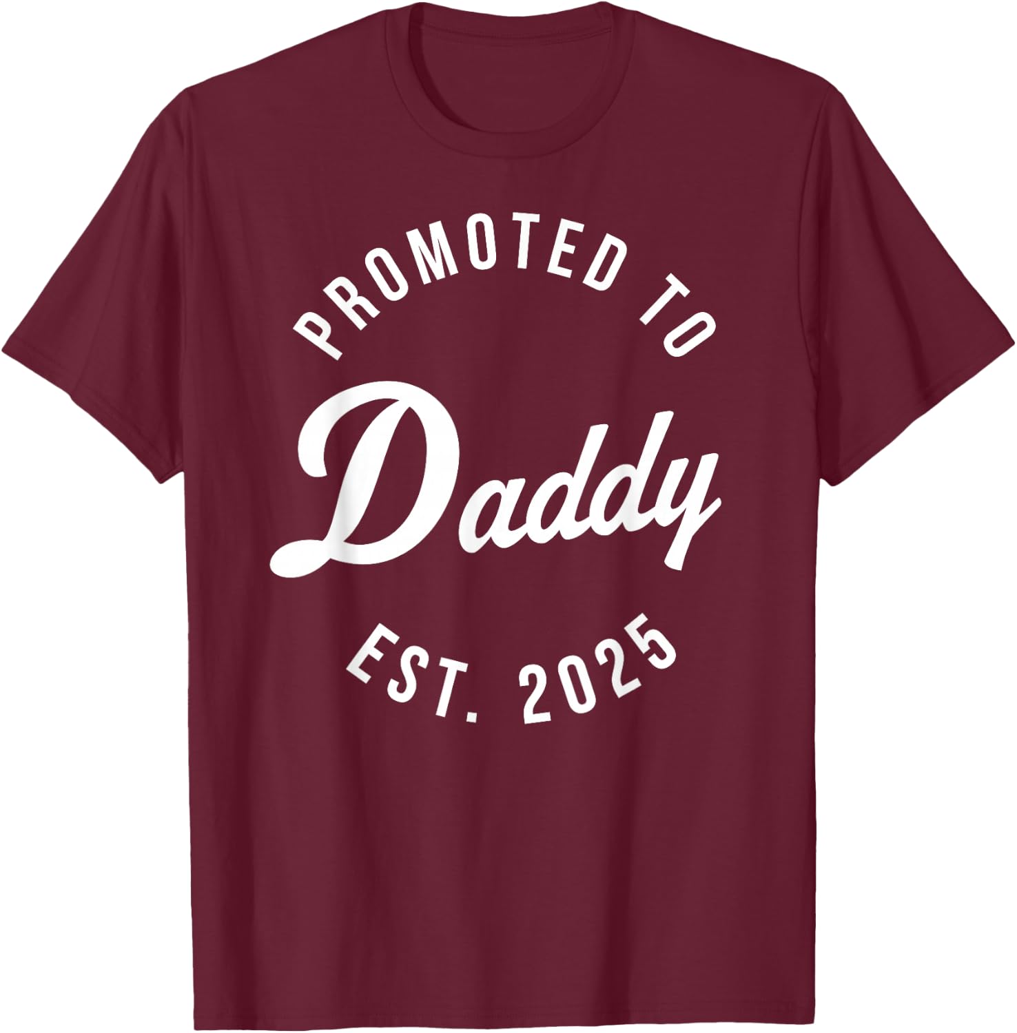 Birth Gift Co. Funny 1st Time Dad EST 2025 New Dad New First Fathers Day T-Shirt - T-Shirt | Maroon