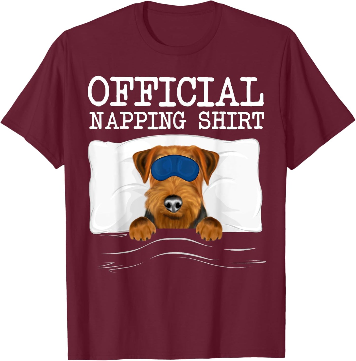 Sleeping Welsh Terrier Sleep Official Napping T-Shirt - T-Shirt | Maroon