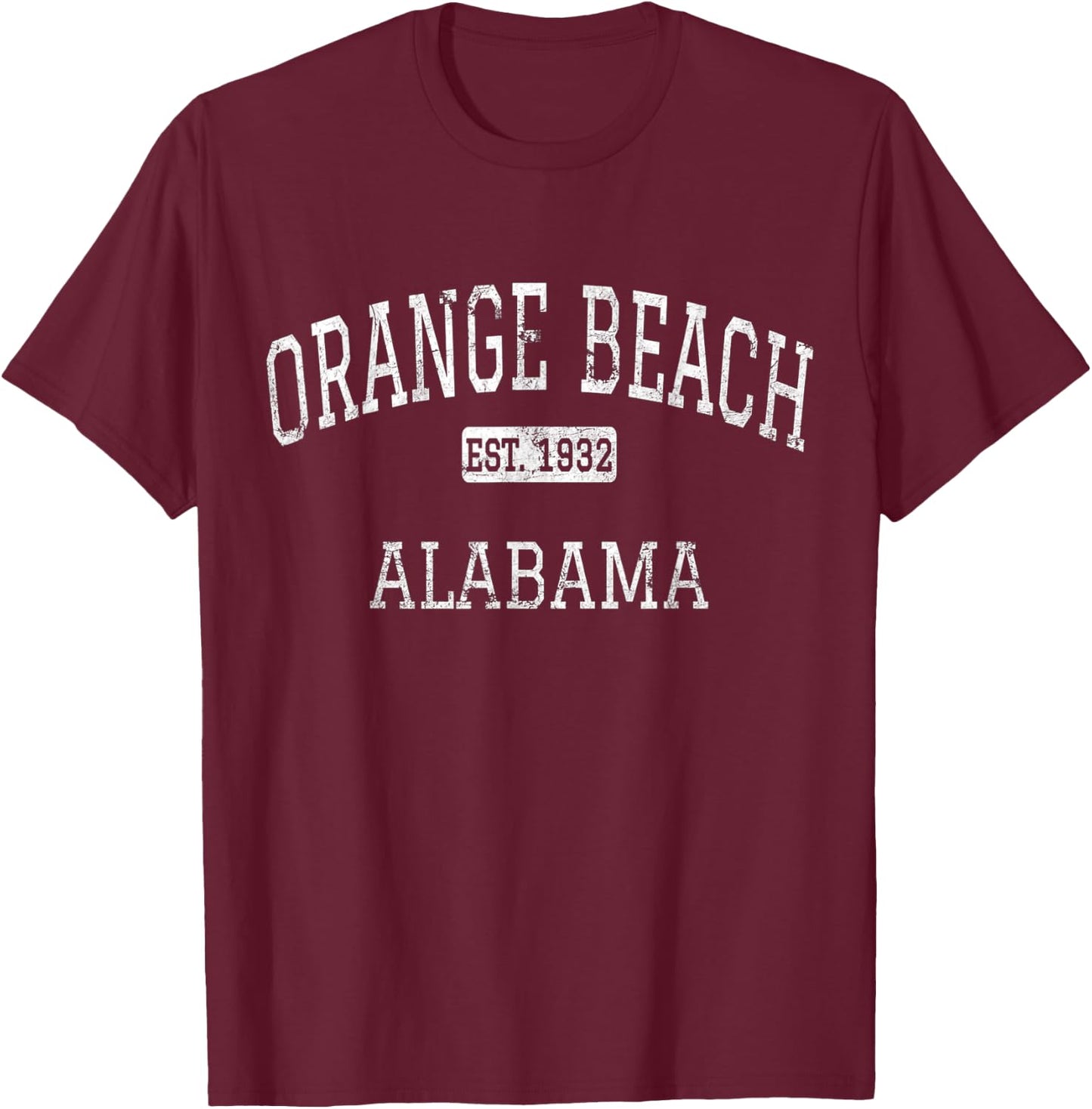 Orange Beach Alabama AL Vintage T-Shirt - T-Shirt | Maroon