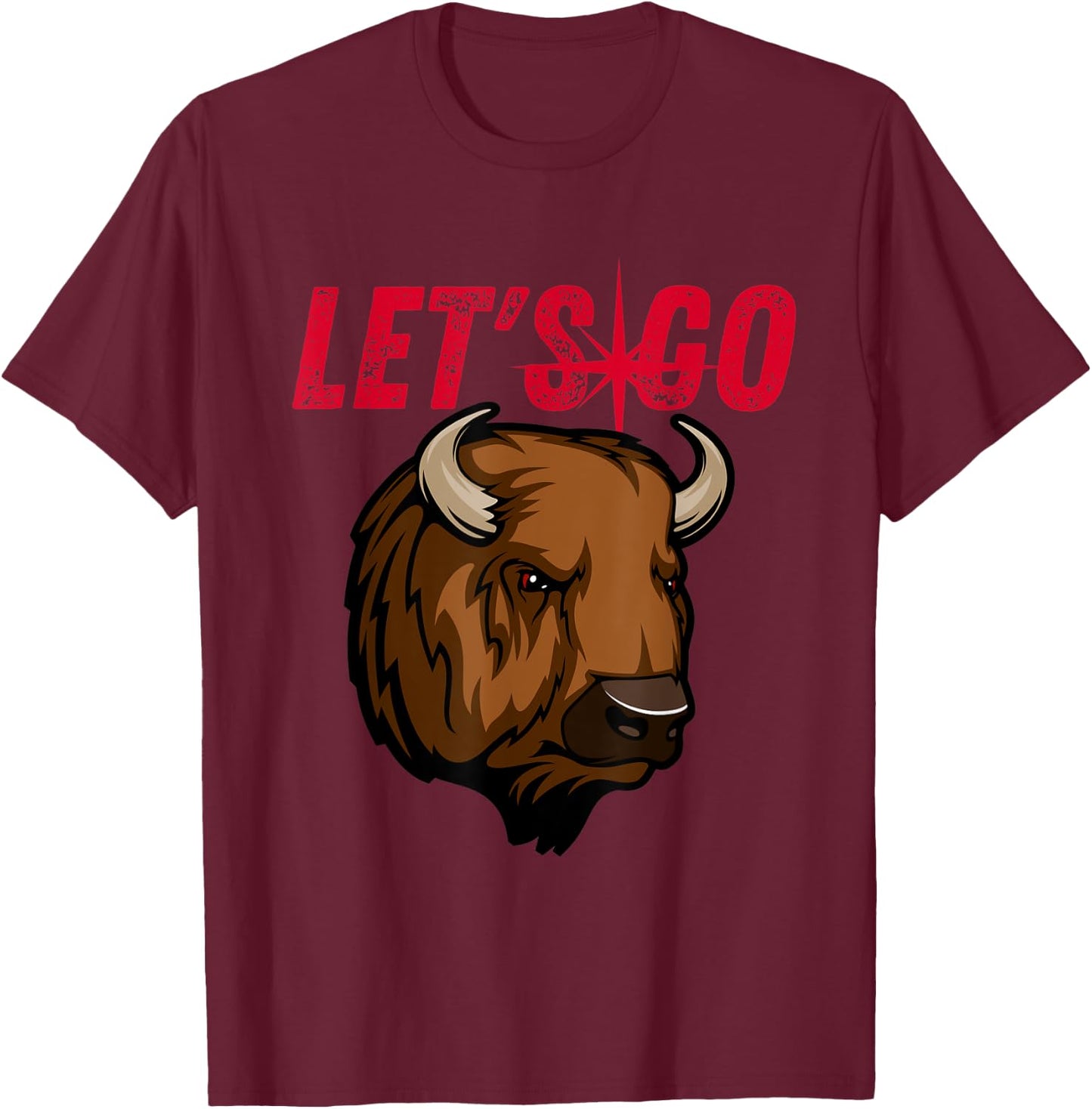Let's Go Buffalo New York WNY BFLO Vintage Football T-Shirt - T-Shirt | Maroon