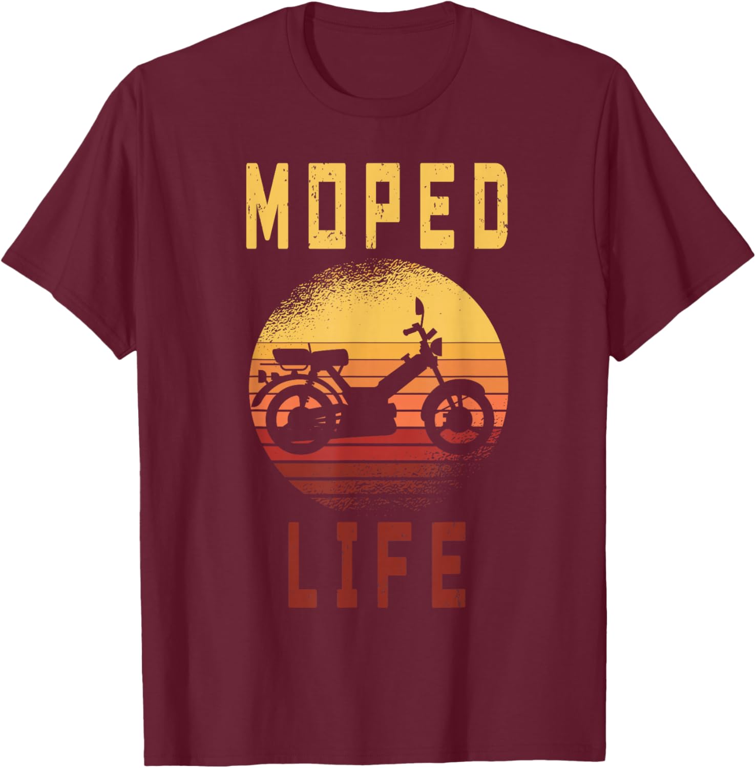 Vintage Moped Life | Retro Moped | Mokick Driver T-Shirt - T-Shirt | Maroon