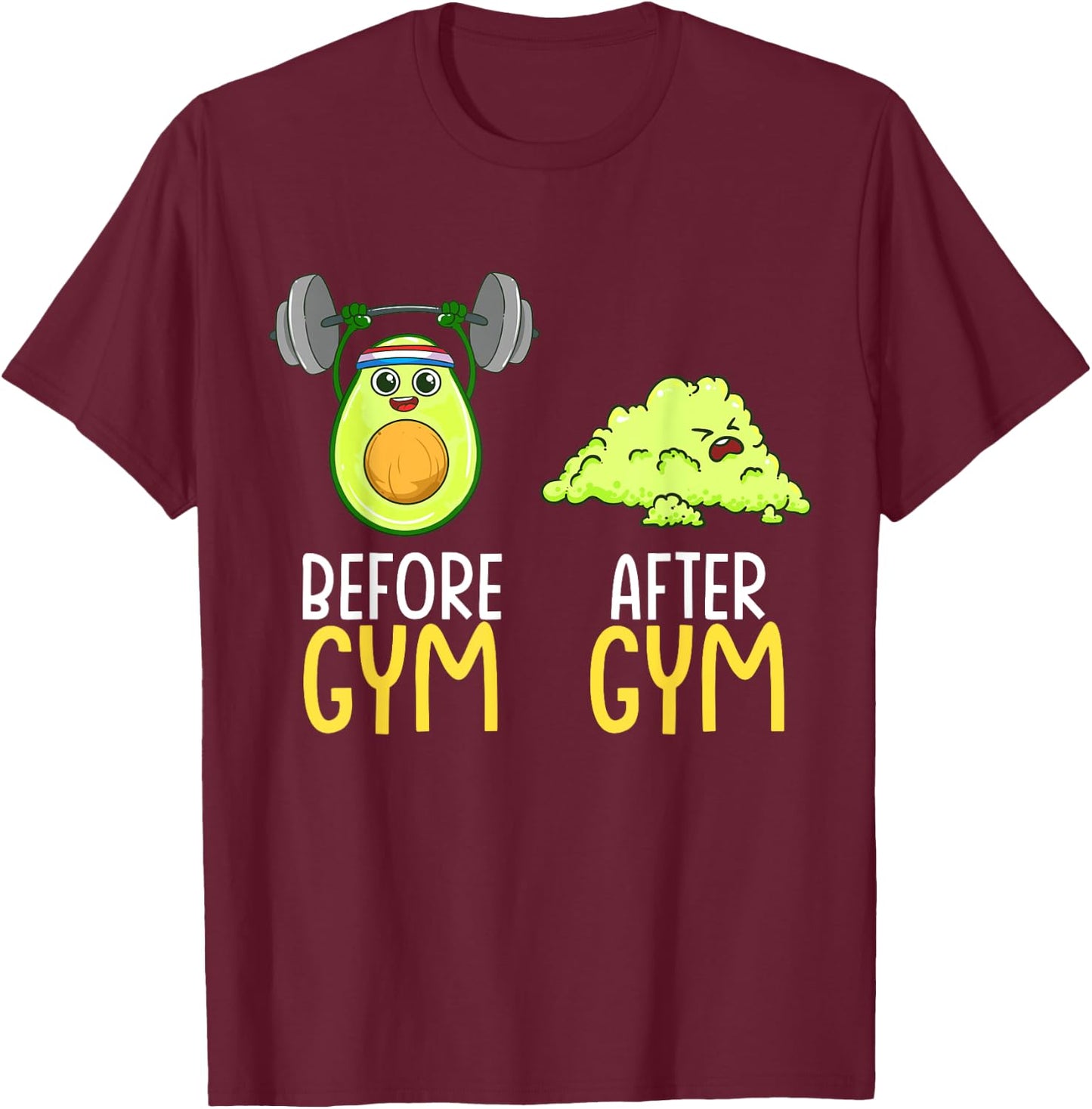 Weightlifting Avocado Guacamole Funny Gym Workout Routine T-Shirt - T-Shirt | Maroon
