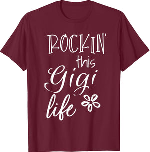 Rockin This Life Cute Gigi graphic Gift from Grandkids T-Shirt - T-Shirt | Maroon