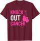 Knock Out Boxing Fight Pink Ribbon Breast Cancer Awareness T-Shirt - T-Shirt | Maroon