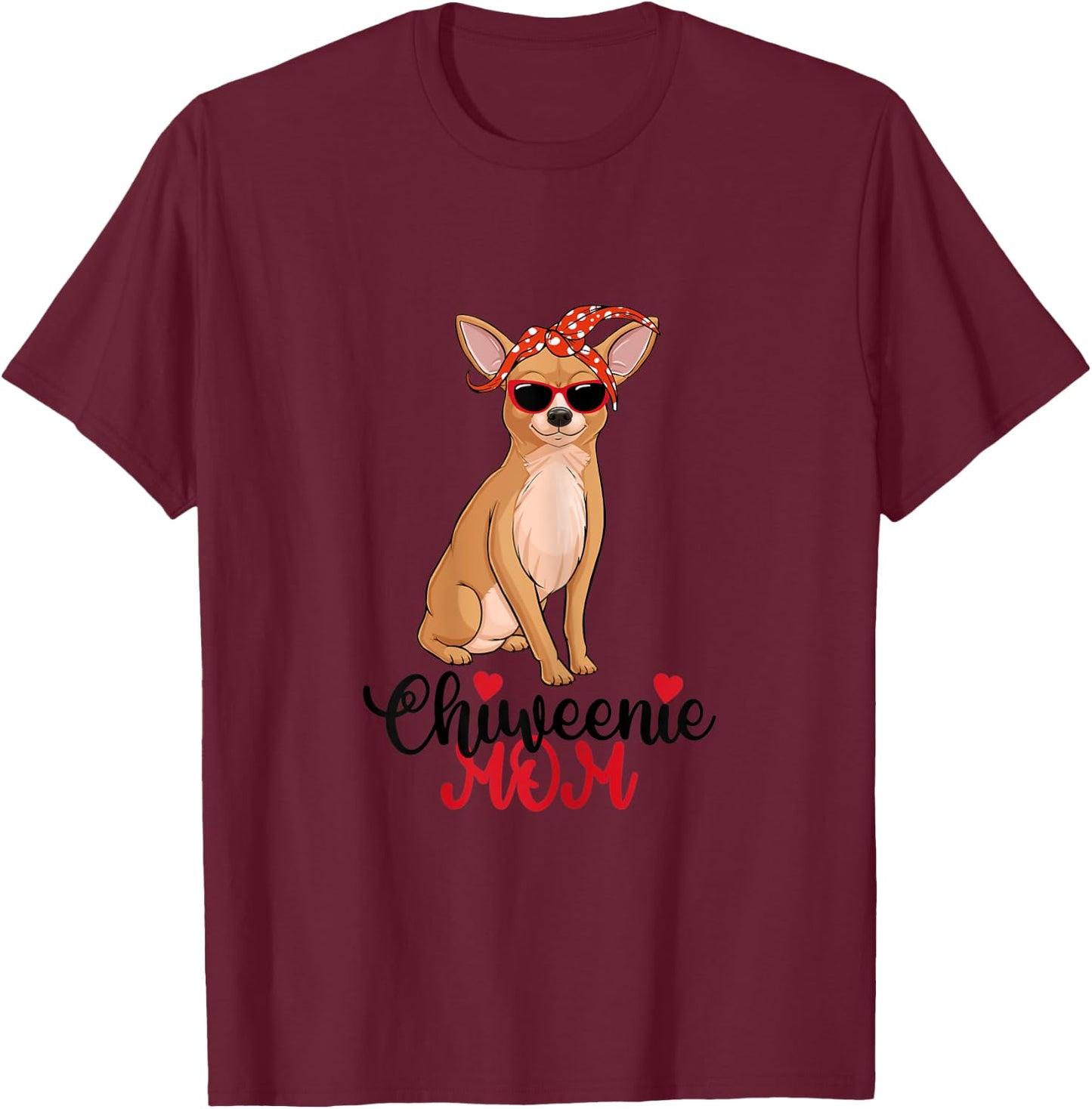 Chiweenie Dog Chiweenie Mom T-Shirt - T-Shirt | Maroon