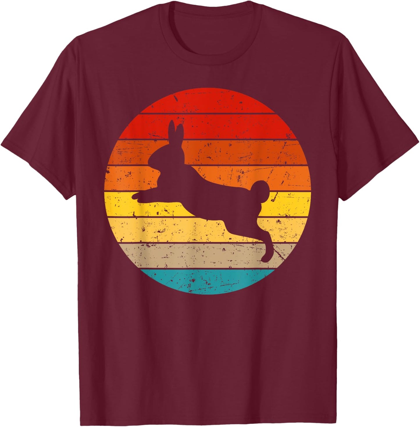 Vintage Rabbit Design Bunny Lover Men Women Boys Girls Kids T-Shirt - T-Shirt | Maroon