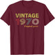 Vintage 1970 Cool 55 Year Old Bday Men Women 55th Birthday T-Shirt - T-Shirt | Maroon