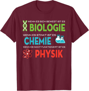 Lustige Wissenschafts Bekleidung Cool Science Biology Chemistry Physics Graphic - Adult, , Short Sleeve, 3X-Large, Black T-Shirt - T-Shirt | Maroon