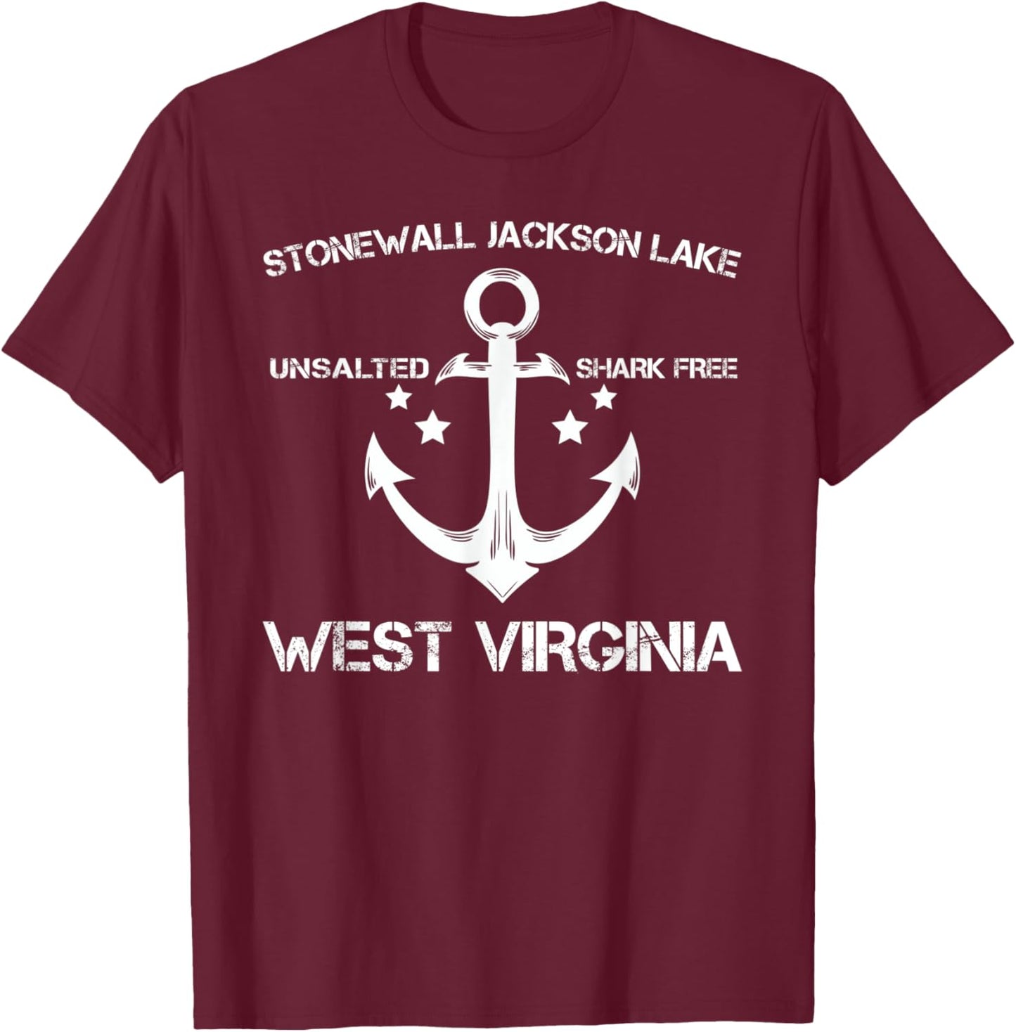 STONEWALL JACKSON LAKE WEST VIRGINIA Funny Fishing Gift T-Shirt - T-Shirt | Maroon
