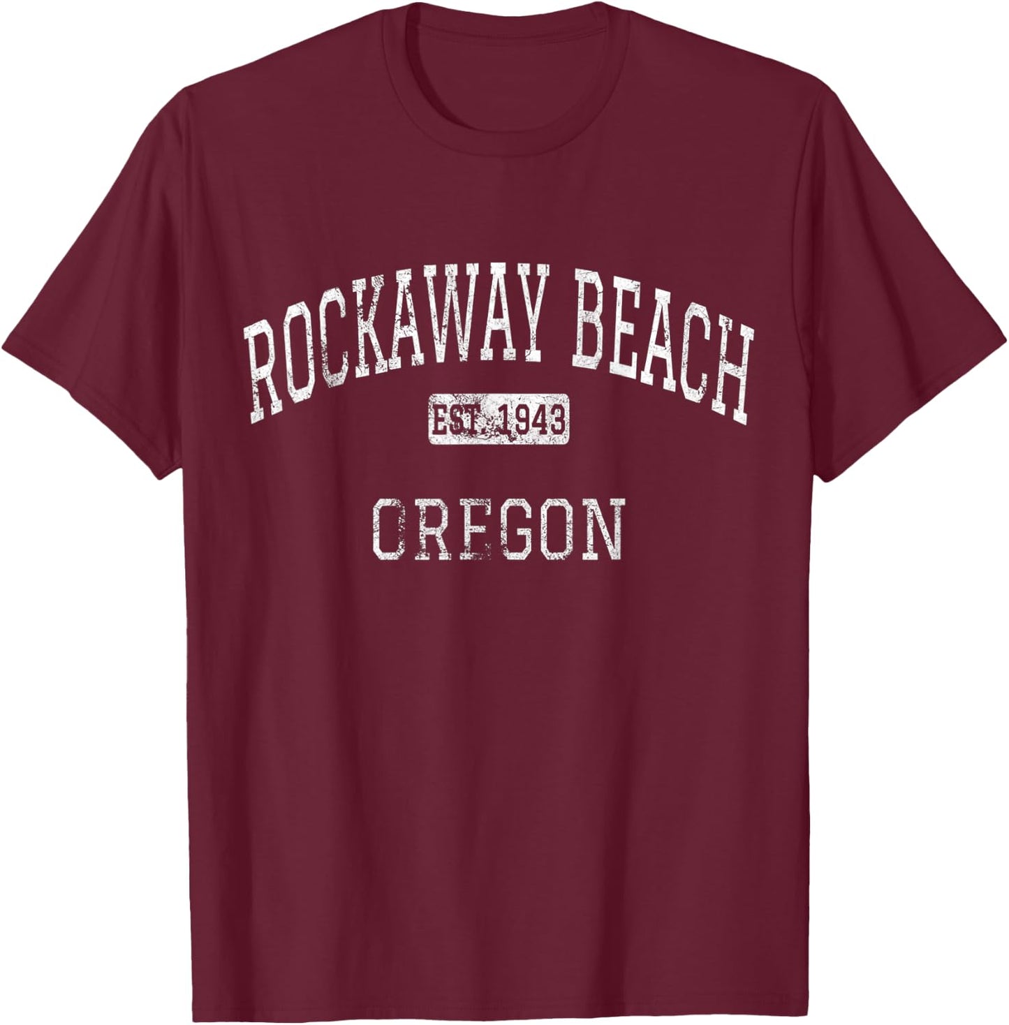 Rockaway Beach Oregon OR Vintage T-Shirt - T-Shirt | Maroon